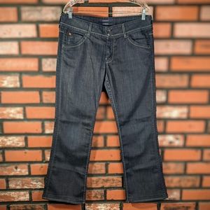 Hudson Signature Boot Cut Jean 32 Womens Stretch Dark Wash Raw Denim A10510 Flap